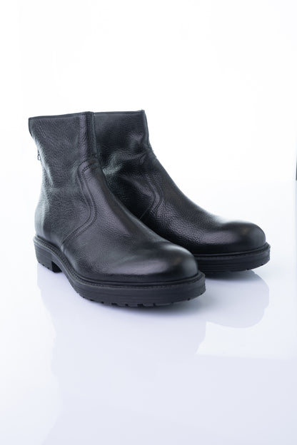 Area Forte PS 2504 Ryder – Black Textured Leather Zip Boot