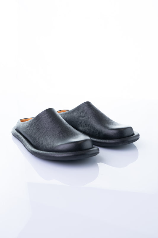 Taddeucci MONIO – Black Leather Minimalist Slipper