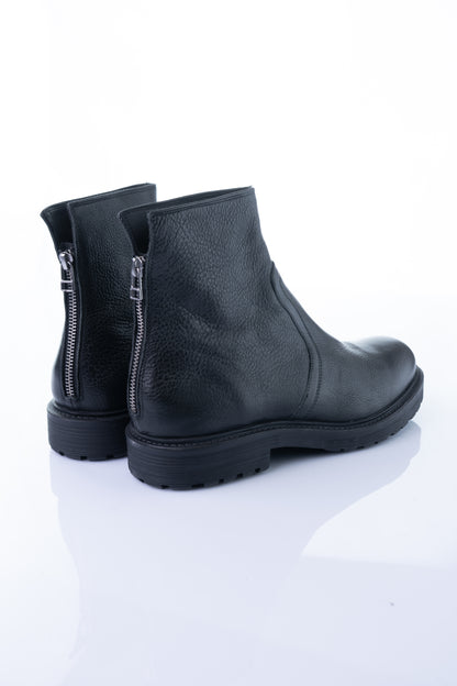 Area Forte PS 2504 Ryder – Black Textured Leather Zip Boot